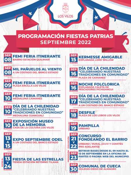 Programa Actividades Fiestas Patrias Los Vilos Sernatur Región de